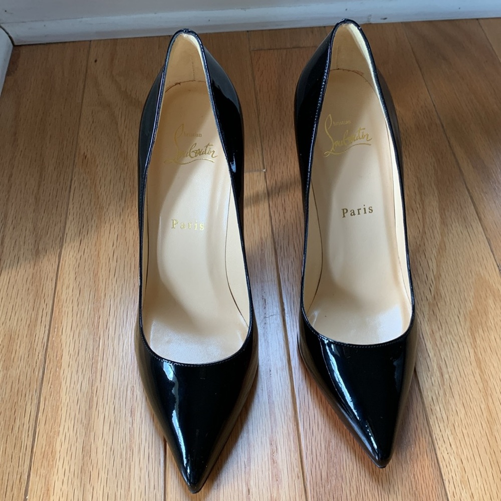 Christian Louboutin Pigalle 100 Black Patent Pump